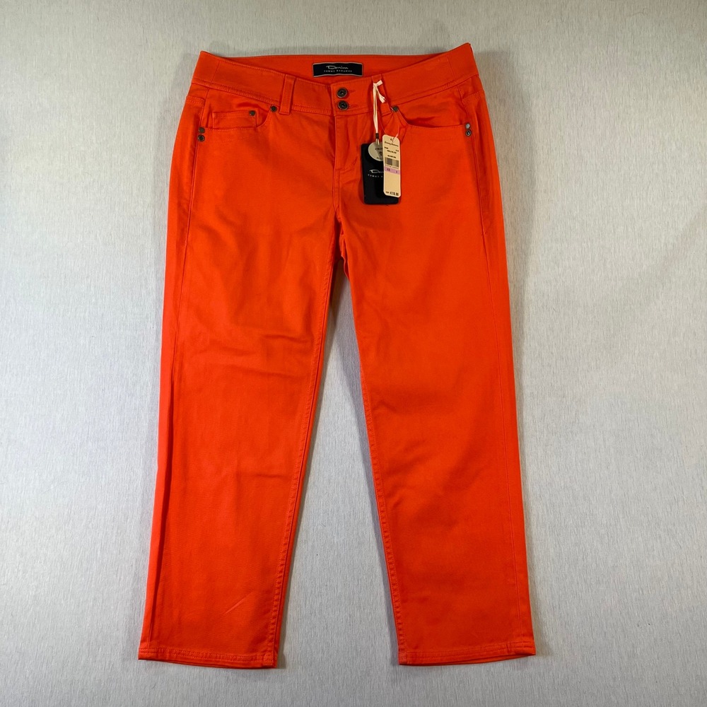 NEW Tommy Bahama Women 6 Portola Twill Crop Pant Mid-Rise Orange Red 26" Ins NWT